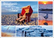Postkarte Urlaubsgrüße von der See 
