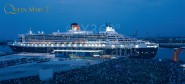 XL-Postkarte Queen Mary II im Dämmerlicht 