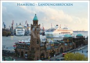 Postkarte Hamburg Landungsbrücken 