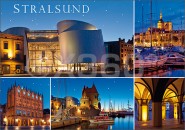Postkarte Hansestadt Stralsund Abendlicht 