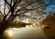 Postkarte Boot auf dem See 