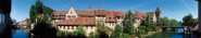Panoramapostkarte Nürnberg Fassade 