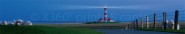 Panoramapostkarte Leuchtturm Westerhever abend 