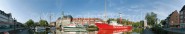 Panoramapostkarte Emden Hafen 