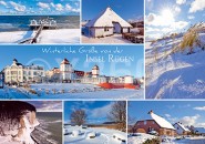 Postkarte Winterliche Grüße von der Insel Rügen 