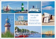 Postkarte Viele Grüße aus dem Ostseebad Warnemünde 