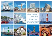 Postkarte Viele Grüße aus Warnemünde (Mischkarte) 