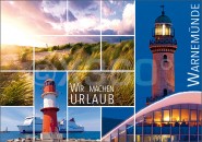 Postkarte Wir machen Urlaub Warnemünde 