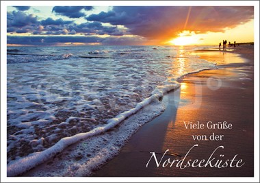 Postkarte Viele Grüße von der Nordsee 