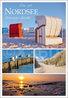 Postkarte Von der Nordsee sonnige Grüße 