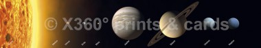 Panoramapostkarte Sonnensystem 
