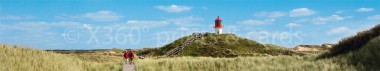 Panoramapostkarte Amrum kleiner Leuchtturm 