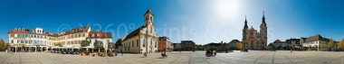 Panoramapostkarte Ludwigsburg Marktplatz 