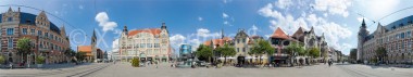 Panoramapostkarte Erfurt  Anger 