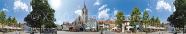 Panoramapostkarte Erfurt Wenigemarkt 