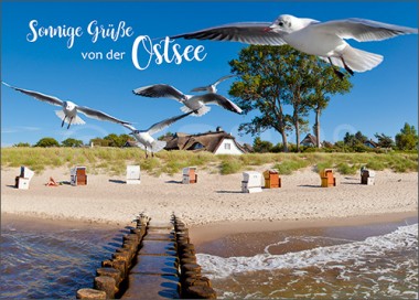 3D-Postkarte Sonnige Grüße von der Ostsee 