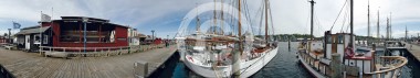 Panoramapostkarte Flensburg Museumshafen 