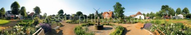 Panoramapostkarte Föhr Park an der Mühle 