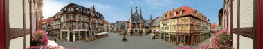 Panoramapostkarte Wernigerode Marktplatz 