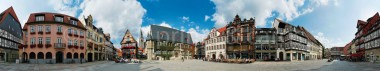 Panoramapostkarte Quedlingburg Marktplatz 