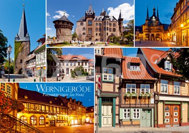 Postkarte Wernigerode Fachwerkstadt am Harz 