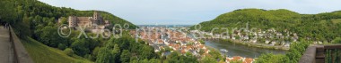 Panoramapostkarte Heidelberg mit Schloss 