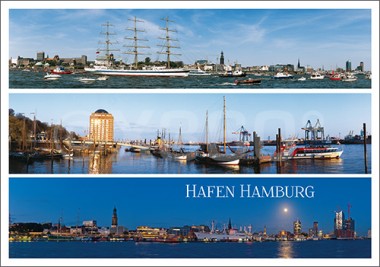 Postkarte Hafen Hamburg 3 Motive 