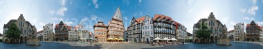 Panoramapostkarte Hildesheim Marktplatz 