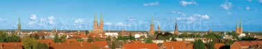 Panoramapostkarte Lübeck Stadtpanorama 