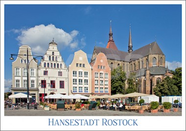 Postkarte Hansestadt Rostock Markt 