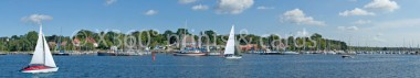 Panoramapostkarte Rostock Sportboothafen Gehlsdorf 