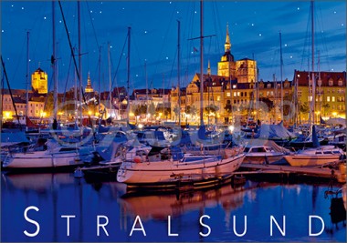 Postkarte Stralsund Abendlicht 