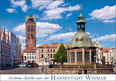 Postkarte Schöne Grüße aus der Hansestadt Wismar 