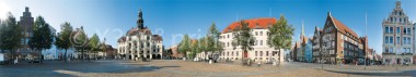 Panoramapostkarte Lüneburg Marktplatz 