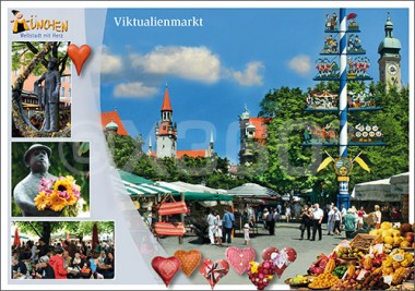 Postkarte Viktualienmarkt 