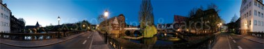 Panoramapostkarte Nürnberg Maxbrücke Abend 