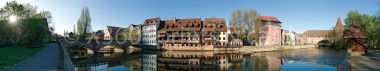 Panoramapostkarte Nürnberg Pegnitzufer 