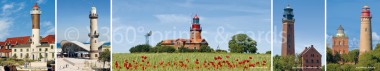 Panoramapostkarte Ostsee Leuchttürme 