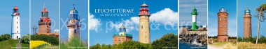 Panoramapostkarte Leuchttürme a. d. Ostseeküste 
