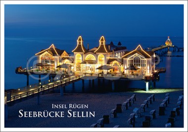 Postkarte Insel Rügen Seebrücke Sellin 