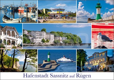 Postkarte Hafenstadt Sassnitz 