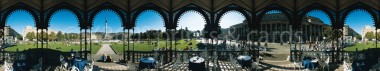 Panoramapostkarte Stuttgart Pavillon am Schlossplatz 