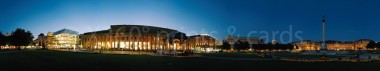 Panoramapostkarte Stuttgart Schlossplatz Abend 