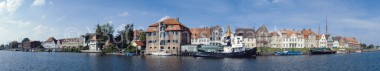 Panoramapostkarte Glückstadt Hafen 