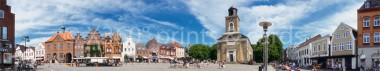 Panoramapostkarte Husum Marktplatz 