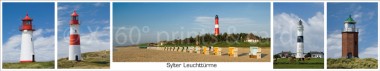 Panoramapostkarte Sylt Leuchttürme 