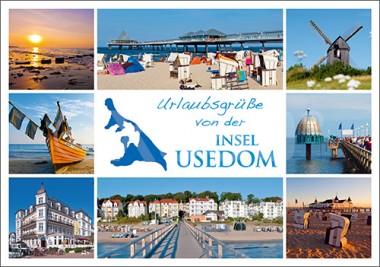 Postkarte Urlaubsgrüße Insel Usedom 