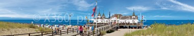 Panoramapostkarte Seebrücke Ahlbeck 