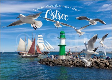 3D-Postkarte Warnemünde 