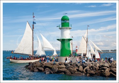 Postkarte Grüner Leuchtturm 